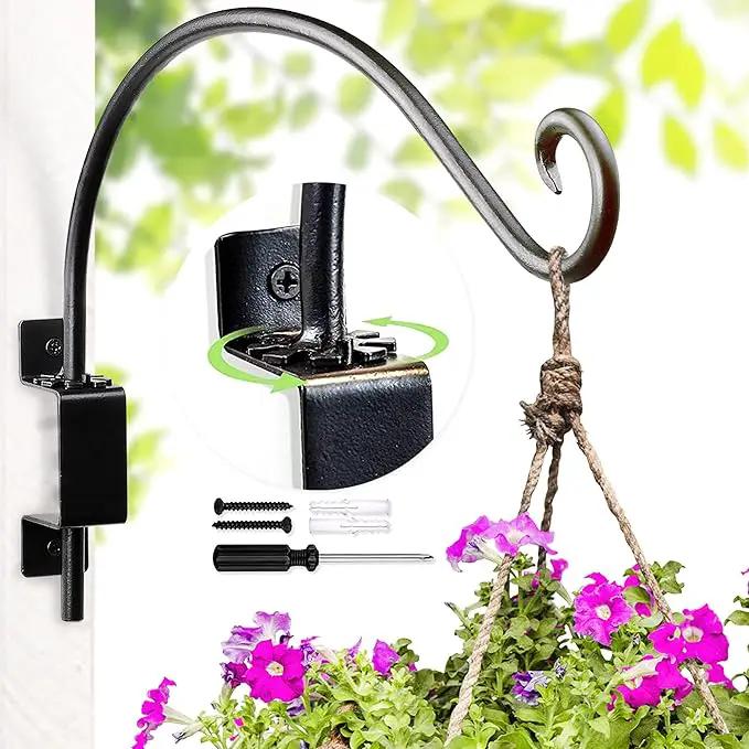 Swivel Bird Feeder Hanger Hook: Swivel Hanging Plant Bracket Outdoor - Wall Mount Swivel Hanging Hook for Bird Feeder 12-Inch by GreenHaven Gardens