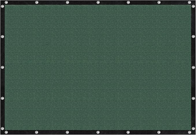 VICLLAX Shade Fabric Sun Shade Cloth with Every 2 FT Grommets for Patio Garden Pergola Cover Canopy 9x14 FT, Dark Green by GreenHaven Gardens