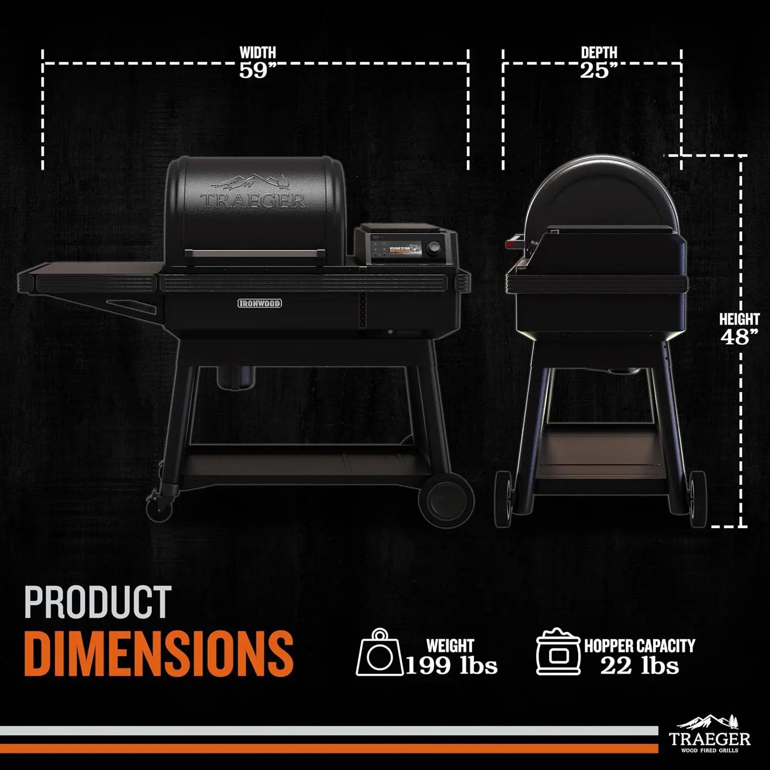 Traeger Ironwood Pellet Smoker Grill, Electric Wood Pellet Grill with WiFIRE App Control, 165F - 500F Degree Temperature Control Super Smoke Mode, 6-in-1 BBQ Smoker Grilling Combo, TFB61RLG by GreenHaven Gardens