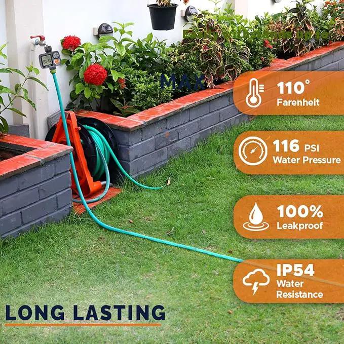 Morvat Sprinkler Timer Outdoor, Garden Hose Faucet Water Timer with Rain Delay, Programmable Automatic/Manual Modes, Watering Irrigation Timer System + Teflon Tape, 2 Spare Washers & 2 Filter Washers by GreenHaven Gardens
