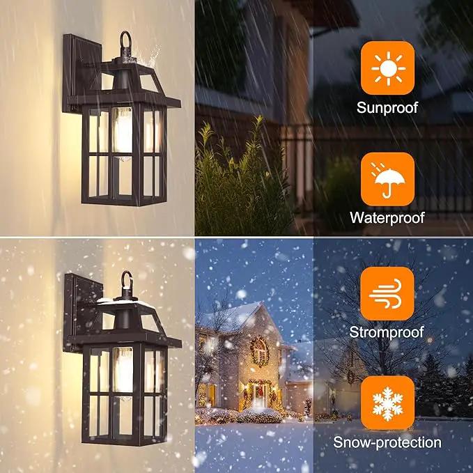 WIHTU Outdoor Wall Lantern, Porch Lights with Glass Shade, Waterproof Wall Sconce Light, ORB Fixtures Exterior Lighting, Aluminum Lanterns, Anti-Rust Front Door Garden by GreenHaven Gardens