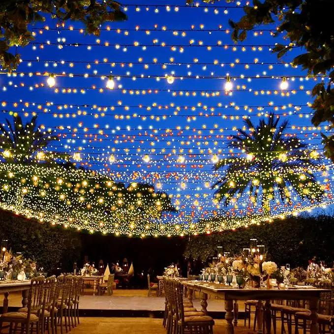 Outdoor String Lights, 300 LED 108Ft Christmas Light with Remote, 8 Lighting Modes, Powered Plug for Wedding Party Garden Tree Yard Indoor Decorations, Warm White by GreenHaven Gardens