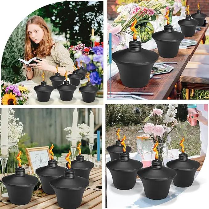 6-Pack Citronella Tabletop Torches, 14.5 oz Table Top Torches for Outdoor, Metal Oil Burner Candles, Garden Torches with Fiberglass Wick for Yard, Patio, Deck, Garden, Party, Landscape by GreenHaven Gardens