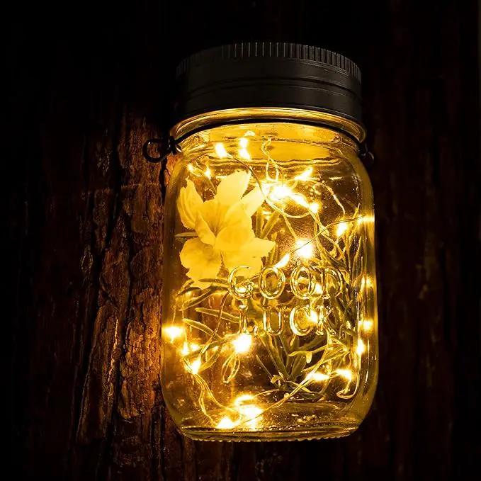 GIGALUMI Solar Mason Jar Lights, 12 Pack 30 Led String Fairy Lights Garden Lights Outdoor Waterproof Hanging Solar Lanterns for Outdoor, Garden, Patio, Lawn, Balcony Decoration by GreenHaven Gardens