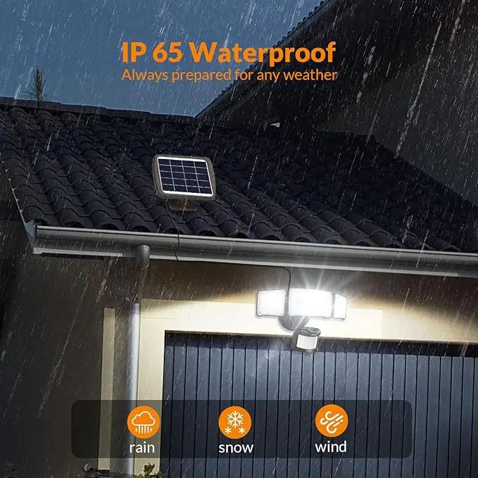 LEPOWER 1600LM LED Solar Security Lights Motion Outdoor, 5500K White Light, IP65 Waterproof Outdoor Flood Solar Light for Yard, Garage（Brown） by GreenHaven Gardens