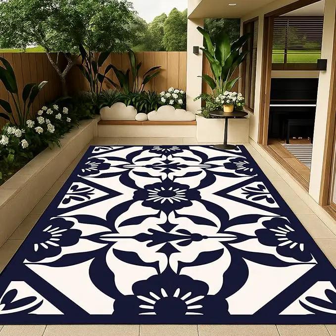 WILDROOTS 5x8 Feet Klein Plastic Outdoor Rug, Stain Resistant Waterproof Reversible Outdoor Patio Rug, Fade Resistant Camping Rug by GreenHaven Gardens