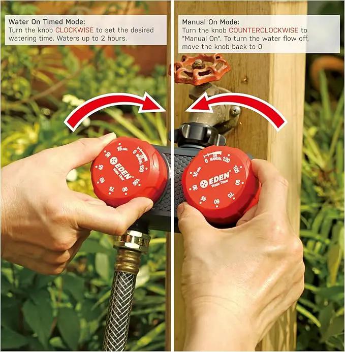 Eden 25124 2-Zone Mechanical Watering Timer, Red, Grey by GreenHaven Gardens
