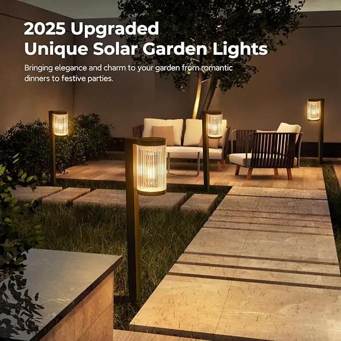 Solar Pathway Lights Outdoor, 2 Pack Upgraded Solar Outdoor Lights Super Bright Up to 12Hrs, IP65 Waterproof Solar Garden Lights Outdoor Solar Lights for Outside Yard Landscape Path Walkway by GreenHaven Gardens