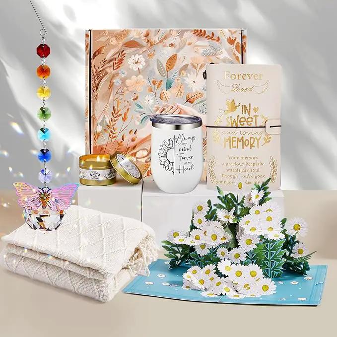 Sympathy Gift Baskets, Unique Memorial Gifts for Loss of Loved One, Bereavement Grief Gift Idea with Crystal Suncatcher, Condolences Gift Basket Box for Women, Sorry for Your Loss Mom Dad Friend Baby by GreenHaven Gardens