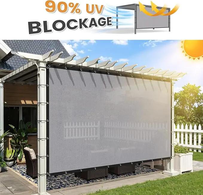 VICLLAX Shade Fabric Sun Shade Cloth with Every 2 FT Grommets for Patio Garden Pergola Cover Canopy 4x5 FT, Light Grey by GreenHaven Gardens