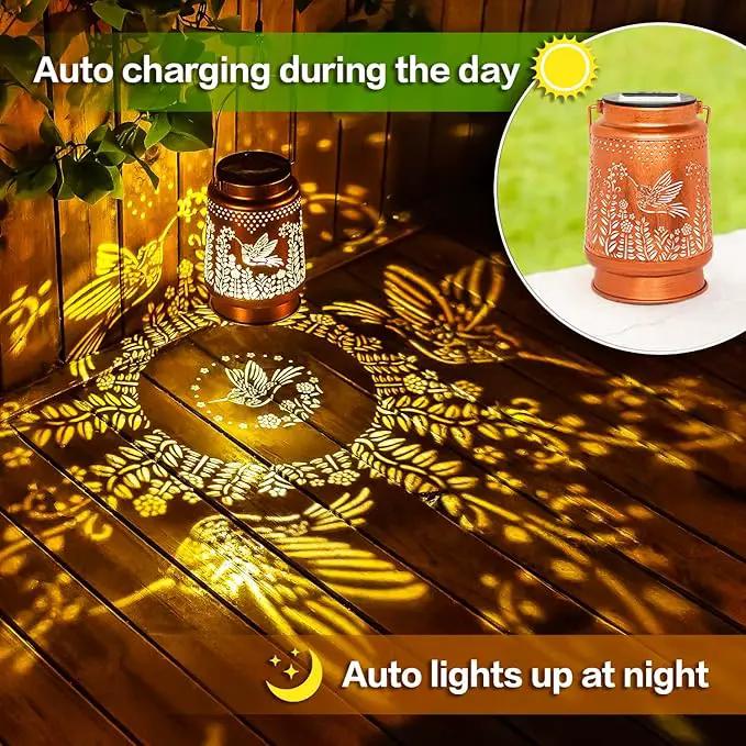 Hummingbird Solar Lanterns Outdoor Waterproof Hanging Solar Lights Hummingbird Gifts for Women Men Metal Decorative LED Hummingbird Lanterns for Garden Decor,Yard,Patio,Lawn,Tabletop,Pathway,Landscape by GreenHaven Gardens