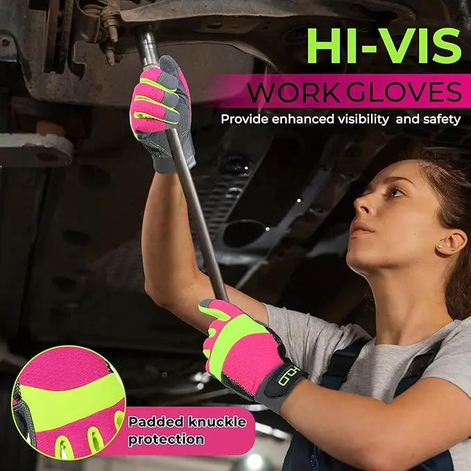 HANDLANDY Women Safety Work Gloves Utility Touch Screen Working Grip Glove for Yardwork Gardening Breathable Mechanic Gloves by GreenHaven Gardens