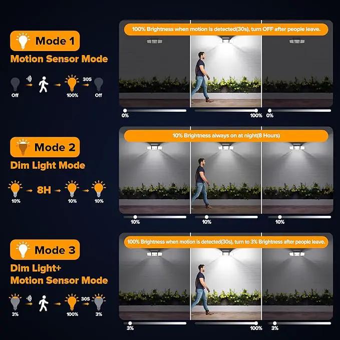 UME Solar Outdoor Lights - 3000 Lumen, 7000K, 152 LED Super Bright Motion Sensor Flood Lights with 2 Sensors, IP65 Waterproof, 270 Wide Angle, 3 Modes for Garden & Patio by GreenHaven Gardens
