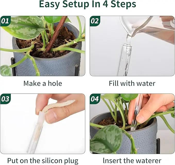 13 oz Up 2 Weeks Extra Large Plant Self Watering Globes, Light Iridescent Glass Water Bulbs for Indoor Plants, Vacation Watering System, Self-Watering Stakes, Automatic Plant Waterer, 2 Pack by GreenHaven Gardens