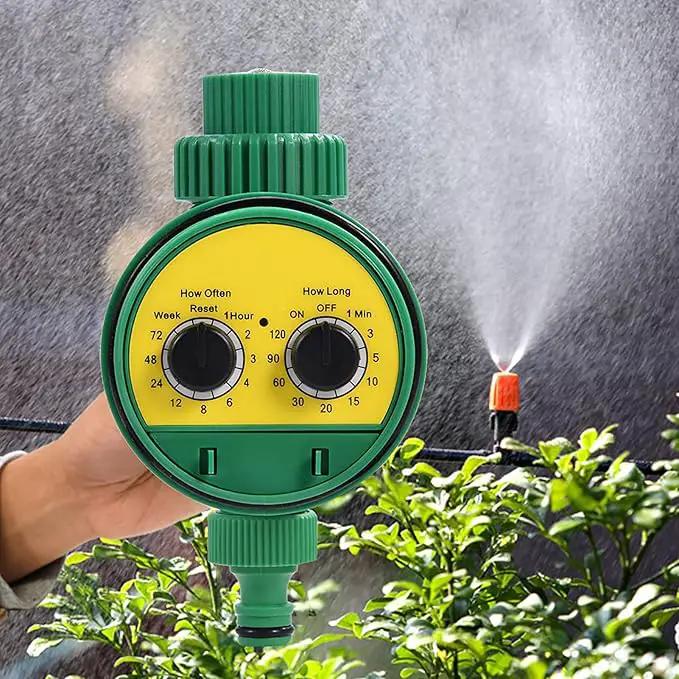 Automatic Irrigation Timer, Green ABS Multi Function Two Dial Automatic Electronic Watering Timer Garden Irrigation Controller for Roof Garden Balcony Villa Garden Outdoor Automatic Sprinkler System by GreenHaven Gardens