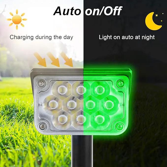 Green Solar Spot Lights Outdoor, St. Patrick's Day Decor Lights with IP65 Waterproof 20 LEDs Solar Landscape Spotlights for Garden Path Yard Holiday Christmas 4 Pack by GreenHaven Gardens