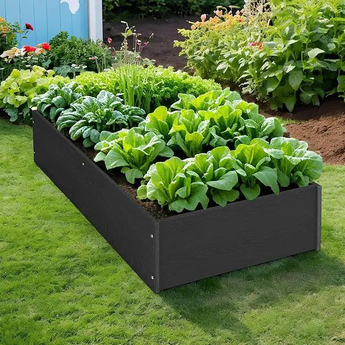 Raised Garden Bed 47.24 * 24.4 * 9.65 in,HDPE Vegetable Planter Bed Outdoor,Elevated Horticulture Planter Bed,Waterproof,Rot-Resistant and Non-Cracking Above Ground Garden Bed(Black) by GreenHaven Gardens