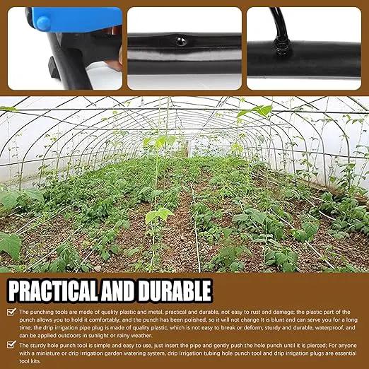 32Pcs Drip Irrigation Tubing Hole Punch Set, Drip Tube Hole Punch Fitting Insertion Tools, Drip Irrigation Plugs and Figure 8 End Cap Plug Irrigation Fittings for Garden Agricultural Watering by GreenHaven Gardens