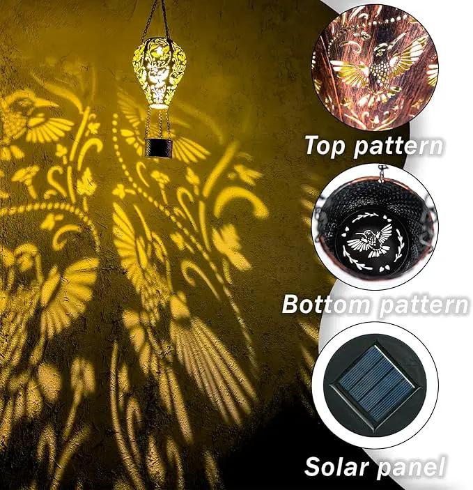 4-Pack Hummingbird Decor Hot Air Balloon Solar Lantern – Outdoor Decorative Hanging Light for Garden Yard Patio Porch Lawn and Pathway – Unique Housewarming, Birthday Gift for Women Mom Grandma by GreenHaven Gardens