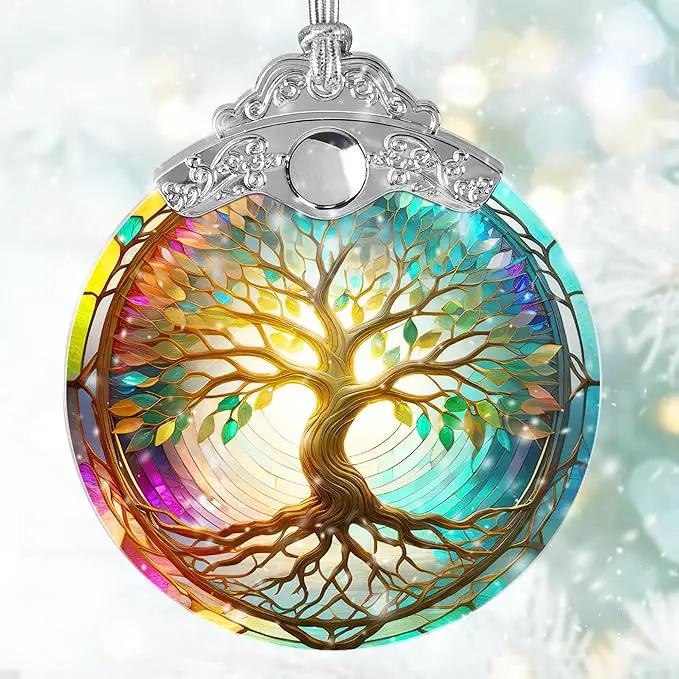 Tree of Life Suncatcher, Jocidea Stained Glass Window Hanging, Christmas Ornament, Tree of Life Ornaments for Christmas Tree, Tree of Life Home Decor, Holiday Decor, Christmas Decor by GreenHaven Gardens