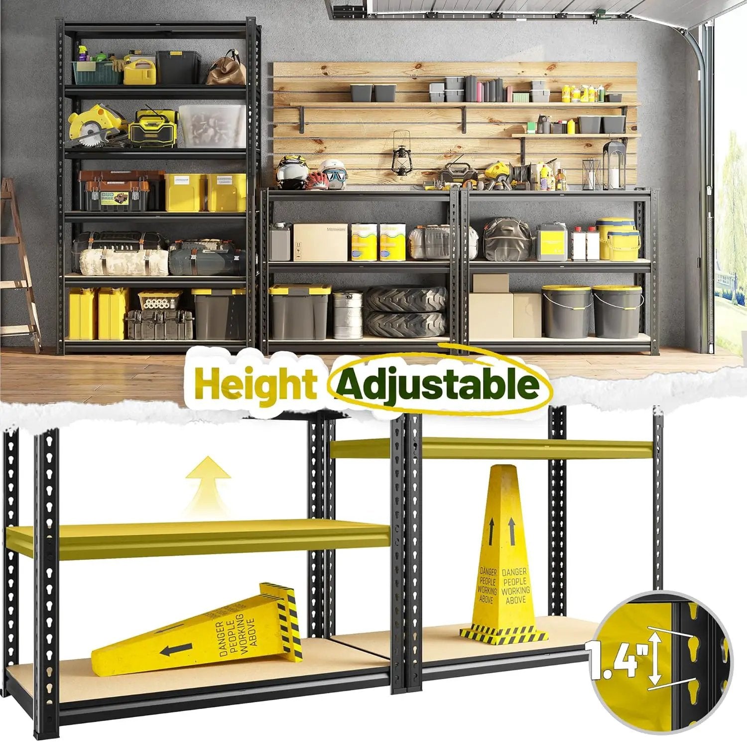 78" H Metal Shelving 6 Tier Garage Shelving Adjustable 2400LBS Storage Shelves Heavy Duty Pantry Shelves for Kitchen Closet Basement Warehouse by GreenHaven Gardens