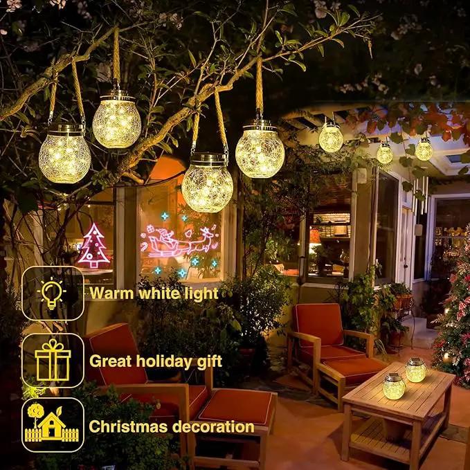 ROSHWEY Solar Lantern, 2 Pack Garden Decor Lights Waterproof Outdoor Lanterns with 30 LED Solar Lights Patio Hanging Lights for Backyard Fence Pathway Porch Christmas Decorative, Warm White by GreenHaven Gardens