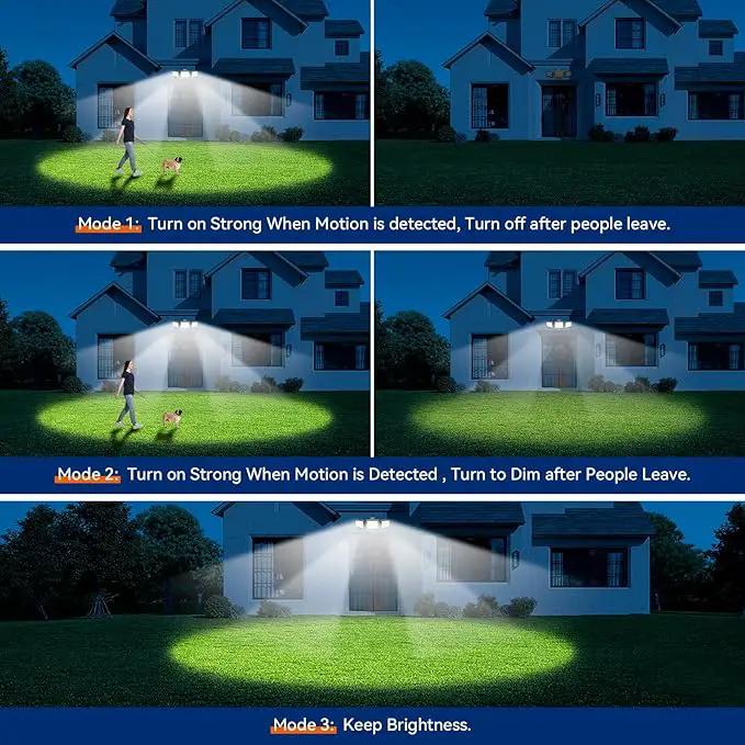 65W LED Flood Lights Outdoor, 6500LM, Waterproof, 6500K Motion Sensor Flood Lights Outdoor with Adjustable 3 Head Detected Floodlight for Outside Entryway Garage, Yard, Porch by GreenHaven Gardens