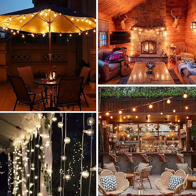 GOOTHY 25Ft Globe Led String Lights Waterproof, Connectable Hanging Patio String Lights with 14 LED Plastic Globe Bulbs, Indoor/Outdoor Decoration Lights for Room Patio Garden Bistro Backyard -White by GreenHaven Gardens