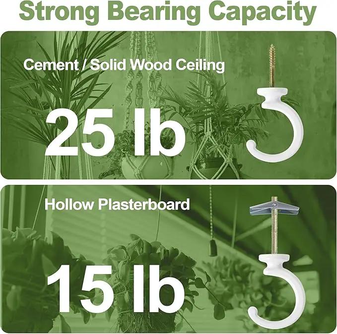 2PCS Ceiling Hooks for Hanging Plants,Heavy Duty Plant Swag Hooks,Hanging Planter Wall Hook, Indoor and Outdoor Plant Hangers by GreenHaven Gardens