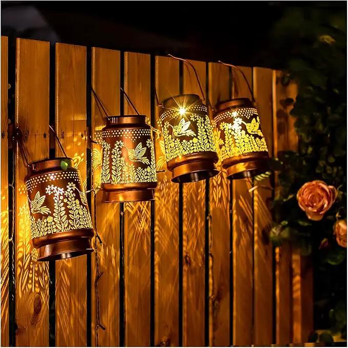 Hummingbird Solar Lanterns Outdoor Waterproof Hanging Solar Lights Hummingbird Gifts for Women Men Metal Decorative LED Hummingbird Lanterns for Garden Decor,Yard,Patio,Lawn,Tabletop,Pathway,Landscape by GreenHaven Gardens