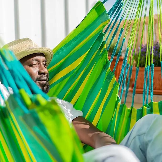 LA SIESTA® - Large Comfort Domingo Hammock Swing Chair & CasaMount - Weather & Tear Resistant Hanging Chair - Outdoor Indoor Hammock Chair w/Suspension Kit for Walls Ceilings Square Beams - Lime by GreenHaven Gardens