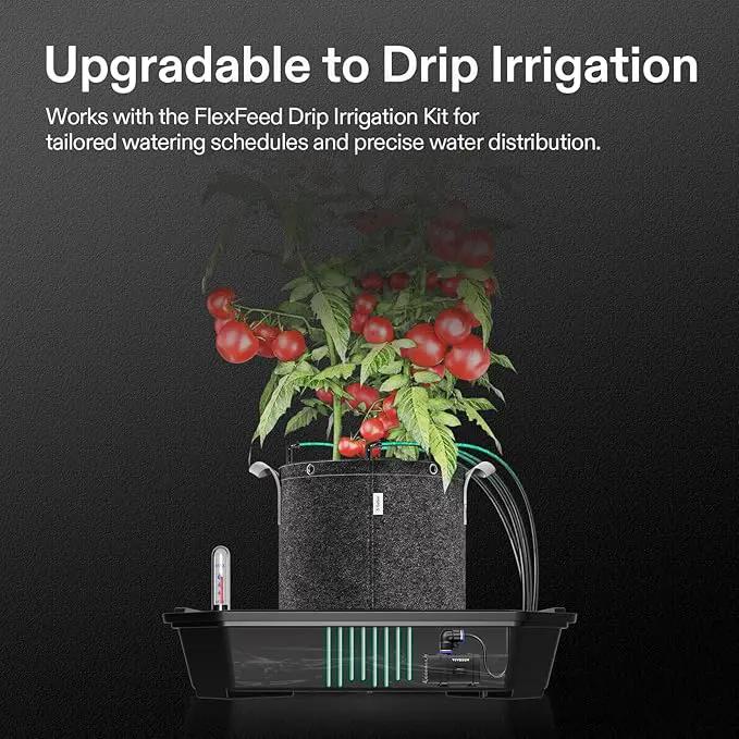 VIVOSUN 4-Pack FlexFeed Self-Watering Irrigation Pot, Auto-Irrigation Fabric Pot Base with Water Meter & Maintenance Window, for Use Indoors/Outdoors in Grow Tents, Greenhouses, & Gardens by GreenHaven Gardens