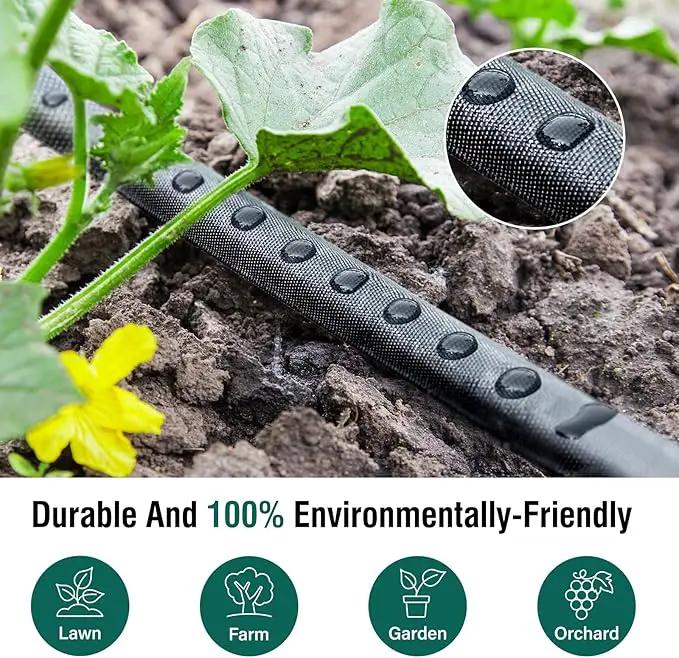 Soaker Hose 75ft for Garden Beds, Drip Irrigation Hose Saves 80% Water, Leak Proof Sprinkler Hose For Garden, Lawn, Flower Bed, Vegetable Field (75FT) by GreenHaven Gardens