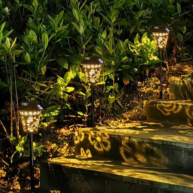 Solar Pathway Lights Outdoor Waterproof, Metal Copper Butterfly Lantern for Yard, Garden, Walkway, Patio Decor and More, Ideal Landscape Lighting Gift for Women, Mom, Grandma by GreenHaven Gardens