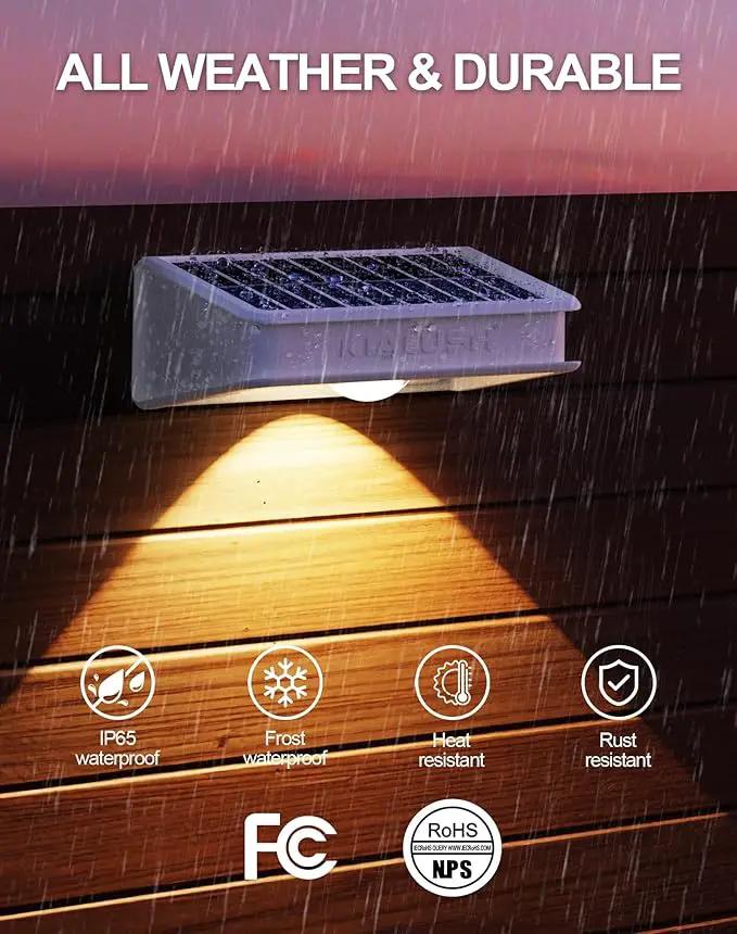 Solar Fence Lights 10 Pack, 9 Color Modes Outdoor Bulb Waterproof Led IP65, Solar Outdoor Lights for Backyard/Railing/Step/Wall/Patio/Yard (White) by GreenHaven Gardens