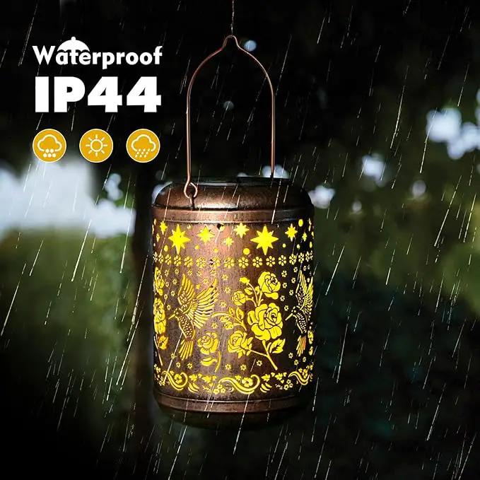 Kaixoxin Solar Garden Decor Metal Lantern Hummingbird Table Lamp Bronze Outdoor Dercoration Great Gift for Women Mon Grandma Hanging Lights for Patio Courtyard Garden by GreenHaven Gardens