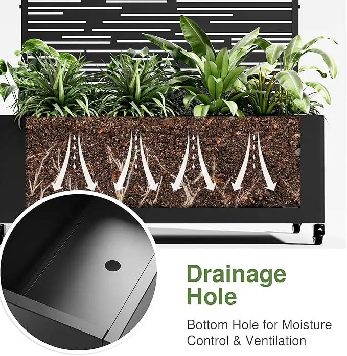 Casaphoria Metal Raised Garden Bed with Trellis and Wheels, 72"x35"x16" Arched Planter Box for Climbing Plants, Vegetables & Vines, Features Drainage Holes and Privacy Screen (Black-Shine) by GreenHaven Gardens