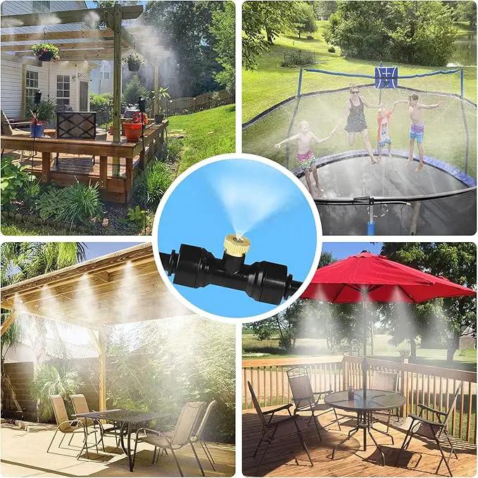 Bonviee Misters for Outside Patio, 100FT Misting Cooling System for Patio, 100FT (30M) Misting Line+28 Mist Nozzles+3/4" Brass Adapter, Pre-Assembled Garden & Greenhouse Watering System by GreenHaven Gardens