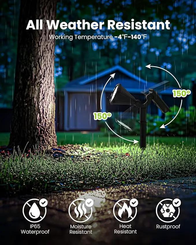 Solar Spot Lights Outdoor Waterproof, Solar Powered Flag Lights Halloween Lights, Landscape Spotlights for Tree, House, Yard, Garden, Christmas Decorations-4 Pack by GreenHaven Gardens