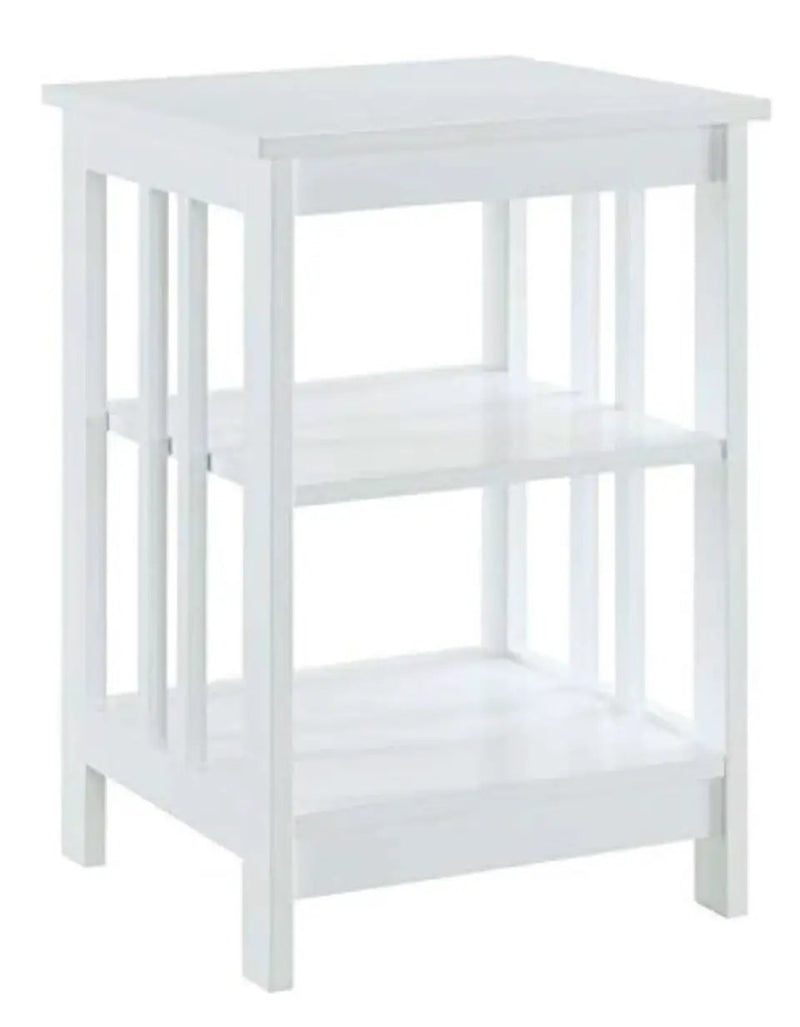 Open box Convenience Concepts Mission End Table with Shelves, White by Selzalot