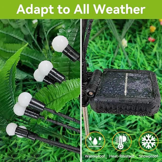 Solar Garden Lights Outdoor Waterproof, 6 Pack 48 LED Decorative Swaying Lights, Solar Firefly Light Outdoor Decor for Garden Gifts for Pathway Party Christmas, Warm White by GreenHaven Gardens