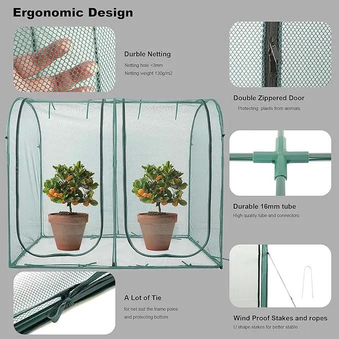Poray Large Tunnel 8.2'x4' Plant Netting Cover, 6FT Tall Crop Cage Tomato Netting,Pest Guard Cover for Vegetables &Fruits,Durable Gardening Net for Plant and Animal by GreenHaven Gardens