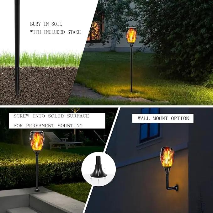 I-SHUNFA 96 LED Outdoor Waterproof Solar Torch Lights with 3 Modes—Flickering Flame, Fade Effect, or Full Brightness! Automatic On/Off Landscape Decorations and Security Lights by GreenHaven Gardens