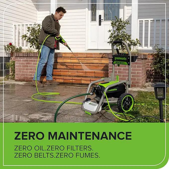 Greenworks Pro Brushless 3000 PSI (CSA Certified) 2.0 GPM Max / 1.1 GPM Electric Pressure Washer (Foldable Handles, Rugged Steel Frame, 25 FT Hose, 35 FT GFCI Power Cord) by GreenHaven Gardens