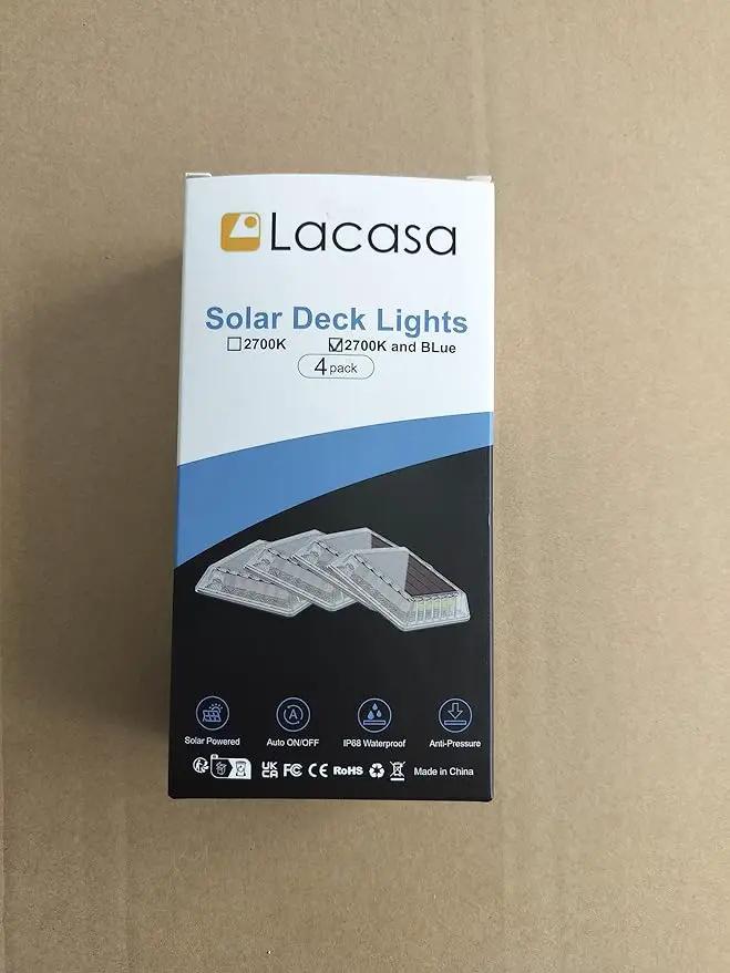 Lacasa Outdoor Solar Light, 4 Pack 30LM IP68 Waterproof Solar Garden Light Auto On/Off Solar Lighting for Pathways Paths, Mixed Colours (Warm White + Blue Light) by GreenHaven Gardens