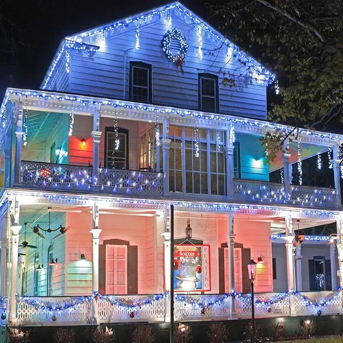 Vivideal 200 LED Christmas Lights Outdoor - 66ft Christmas String Lights 8 Modes Plug in Waterproof Fairy Lights with Timer Memory for Indoor Outside Bedroom Home Party Decoration, Blue&White by GreenHaven Gardens