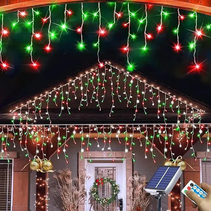 Upgraded Solar Christmas Lights,304 LED Outdoor Christmas Decorations 8 Modes Waterproof Solar Powered String Lights for Patio Yard Garden Wedding Party House Xmas Tree Roof Decorations(Red and Green) by GreenHaven Gardens