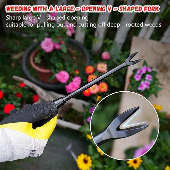 Weeding Tool - Heavy Duty Stainless Steel Weed Remover Tool for Precise Root Weed Removal, Efficient Weed Puller Tool for Garden and Lawn Care by GreenHaven Gardens