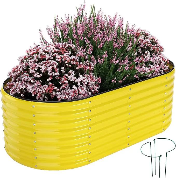 Galvanized Metal Planter Raised Garden Bed Kit for Gardening Outdoor，6x3x2ft Planter Grow Garden Box Raised Flower Bed，Long Vegetable Clearance Herb Raised Garden Beds for Container Gardening by GreenHaven Gardens