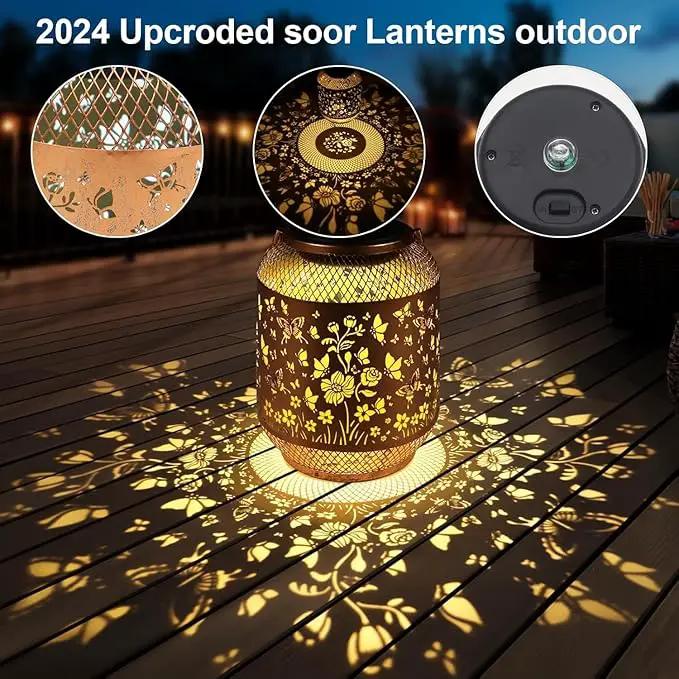 Solar Lanterns Outdoor Waterproof Christmas Birthdays Gifts for Women Mom Grandma Butterfly Garden Decor Metal Hanging Solar LED Lights for Patio(Butterfly Swarm) by GreenHaven Gardens